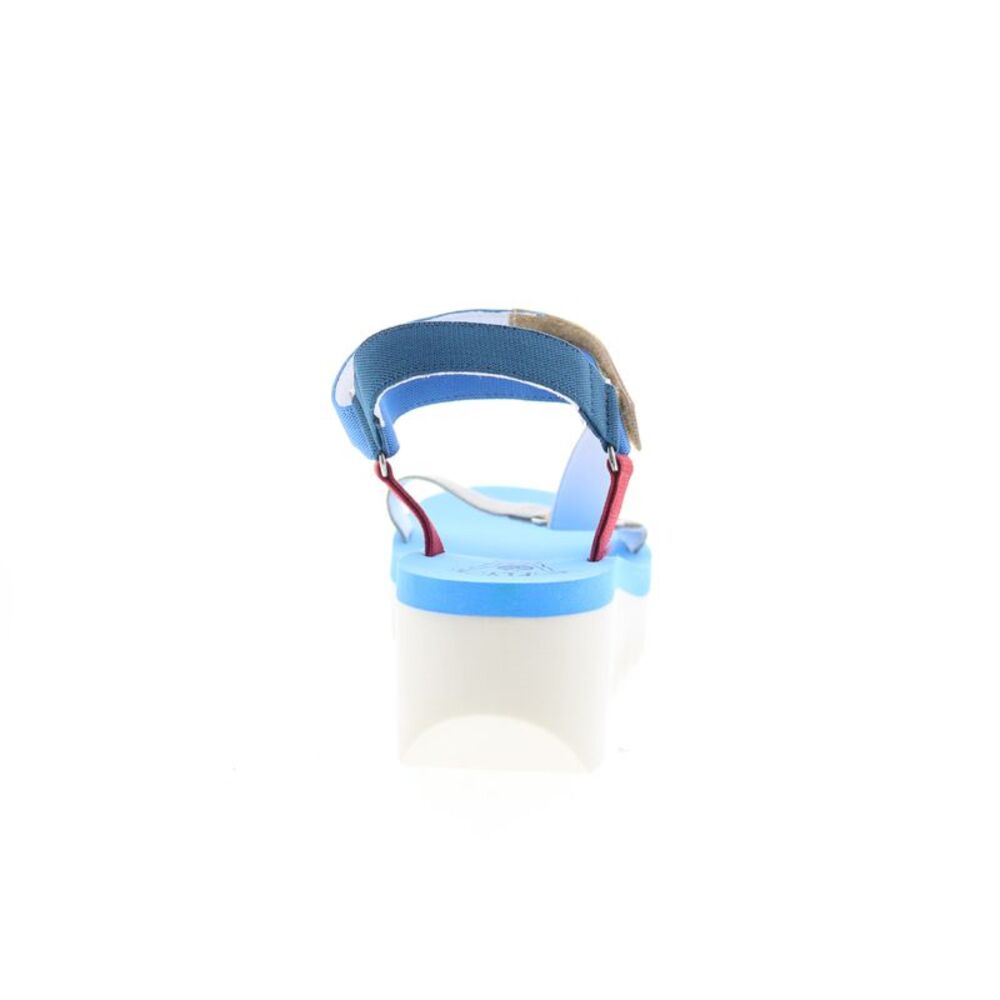 Fly London Blue, Red, Yellow & Silver Platform Wedge Sandal - Picture 6 of 9